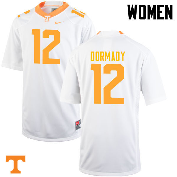 Women #12 Quinten Dormady Tennessee Volunteers College Football Jerseys-White - Click Image to Close